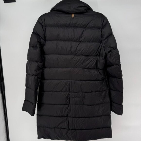 Mackage Women’s Down Coat Black Asymmetrical Zip Puffer Jacket Size L Goose Down - Picture 5 of 8